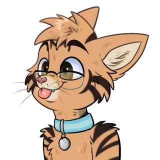 😋 bb24a7f3 猫, ステッカー, 漫画, 動物, 面白い, メガネ, 舌 telegram sticker