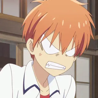 🐱 5d3bc31c Kyo Sohma Fruits Basket Anime, Kyo Sohma, Fruits Basket, Marah, Karakter, Ekspresi telegram sticker