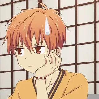 🐱 8759f660 Kyo Sohma Fruits Basket Anime, Kyo Sohma, Fruits Basket, Manga, Karakter, Kartun telegram sticker