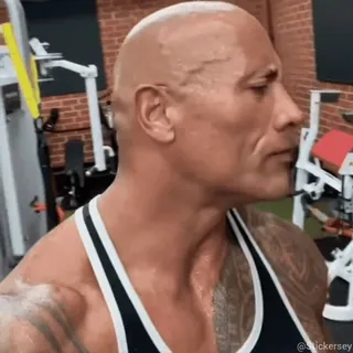 🤨 48af8ddb Dwayne Johnson Dwayne Johnson, The Rock, actor, celebrity, gym, fitness telegram sticker