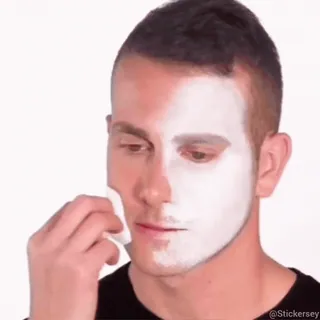 🤡 7370d0bb makeup, face paint, man, tutorial, beauty, cosmetics telegram sticker