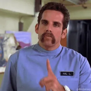 🤫 8a060826 HAL L. man, ben stiller, mustache, hal l, name tag, actor telegram sticker