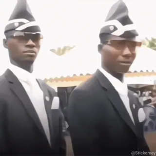 💀 953405ae coffin dance, meme, funeral, dancing pallbearers, ghana, africa, entertainment telegram sticker