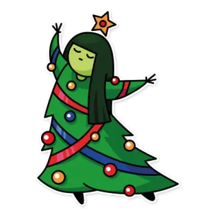 💃 03e66789 árvore de Natal, feriado, festivo, enfeites, estrela telegram sticker
