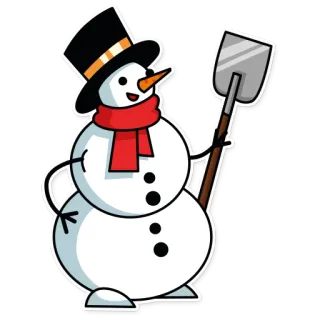 ☃️ 33b45898 boneco de neve, inverno, neve, pá, cenoura telegram sticker