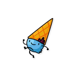 😜 d1863f78 sorvete, cone, fofo, sobremesa, comida telegram sticker