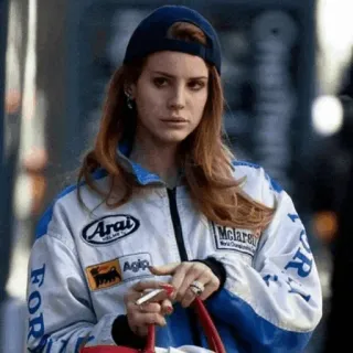 🧊 3a2f3b3b Lana Del Rey 拉娜·德雷, 名人, 歌手, 香烟, 夹克 telegram sticker