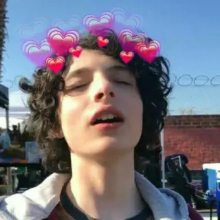 π€€ 4d774358 Finn Wolfhard finn wolfhard, actor, heart, teenager, cute telegram sticker