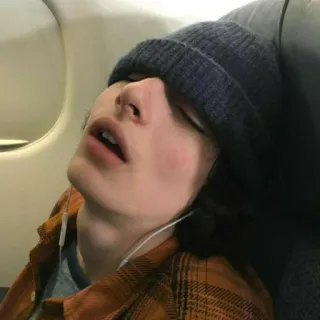 π΄ ca7384af sleeping, teenager, boy, hat, headphones, tired telegram sticker