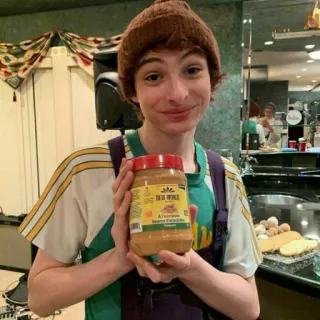 π― fa8ae6f9 peanut butter, boy, food, jar, hat telegram sticker