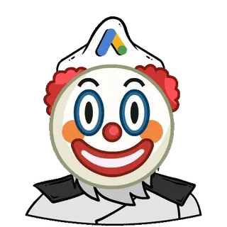 🤡 88093545 clown, dessin animé, humour, Google Ads, drôle whatsapp sticker
