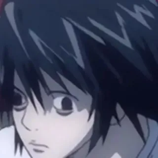 😐 3ef26dda L Death Note Anime, Manga, Death Note, L, Detektif, Intelektual, Karakter telegram sticker