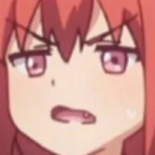 😯 54e3fc91 Anime, Gadis, Marah, Kesal, Frustrasi, Ekspresi telegram sticker