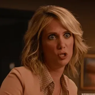 🖕 01cc6697 Kristen Wiig Bridesmaids femme, actrice, comédie, choquée, drôle, expression, Kristen Wiig telegram sticker