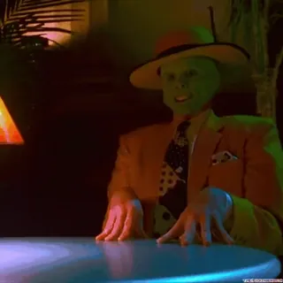 😱 453acd93 The Mask dessin animé, visage vert, film, personnage telegram sticker