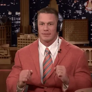 🕺 e0610fca John Cena John Cena, pegulat, aktor, headphone, setelan jas whatsapp sticker