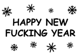 🤬 71291e31 HAPPY NEW FUCKING YEAR 새해, 행복, 눈송이, 축하, 욕설, 불쾌한 telegram sticker