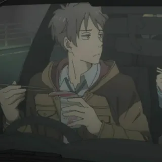 💸 5c726498 Anime, Uomo, Auto, Mangiare, Bacchette, Cibo telegram sticker