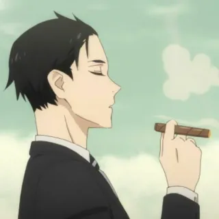 💸 b6ddb810 Anime, Sigaro, Fumo, Uomo, Completo, Personaggio telegram sticker