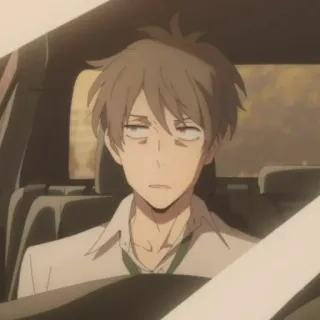 💸 c7ed78d2 anime, personaggio, uomo, auto, annoiato, stanco telegram sticker