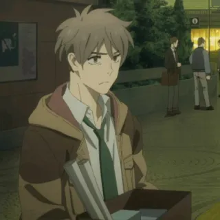 💸 eedbf04e Anime, Triste, Scatola, Personaggio, Emozione, Cartone animato telegram sticker