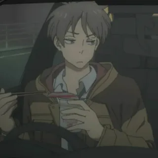 💸 f0bba50b anime, mangiare, noodles, annoiato, guidare telegram sticker