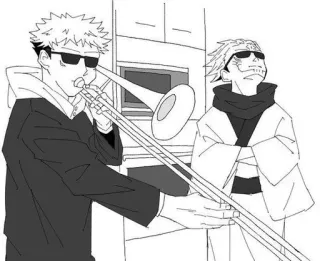 😎 371015c2 Anime, Muziek, Zonnebril, Trombone, Cool, Personages telegram sticker
