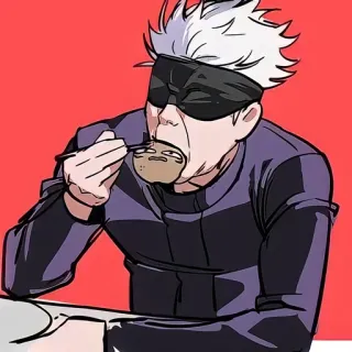 〰 6280019d Gojo Satoru Jujutsu Kaisen Anime, Manga, Gojo Satoru, Jujutsu Kaisen, Eten, Personage, Blinddoek telegram sticker