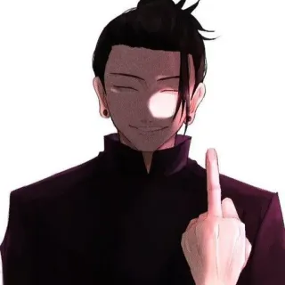 🖕 8557d9ae Suguru Geto Jujutsu Kaisen Anime, Manga, Personage, Middelvinger, Aanstootgevend telegram sticker