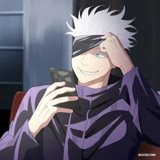 😏 a91bbe92 Gojo Satoru Jujutsu Kaisen Anime, Gojo, Jujutsu Kaisen, Manga, Personage, Blinddoek, Glimlach telegram sticker