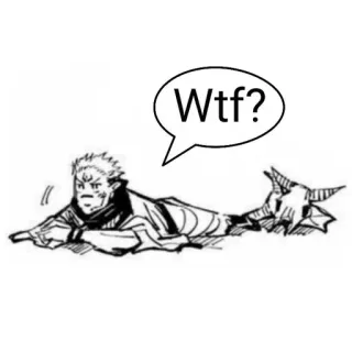😐 c64cd00e Wtf? personage, wtf, anime, manga, liggend, uitdrukking telegram sticker