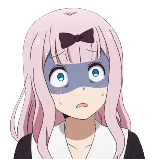 😰 2ad63e8e Chika Fujiwara Kaguya-sama: Love Is War anime, Chika, Kaguya-sama, przestraszony, zszokowany, zaskoczony telegram sticker