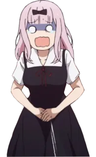 😨 4e1674f6 Chika Fujiwara Kaguya-sama: Love Is War anime, Chika Fujiwara, Kaguya-sama, zszokowany, przestraszony telegram sticker