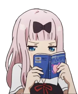 📗 95ab984d Chika Fujiwara Kaguya-sama: Love Is War Anime, Manga, Chika, Fujiwara, Kaguya-sama, Love is War, Czytanie, Książka telegram sticker