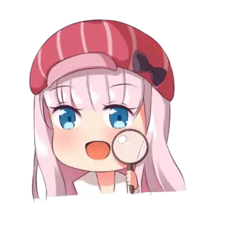 😃 0b5b5398 애니메이션, 소녀, 귀여운, 돋보기, 탐정, 수사, 치비, 카와이 telegram sticker