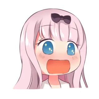 😍 65405e7f Chika Fujiwara Kaguya-sama: Love Is War 애니메이션, 후지와라 치카, 카구야 님은 고백받고 싶어, 충격, 귀여운, 카와이, 애니메이션 여자 telegram sticker