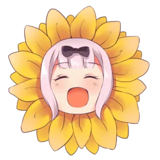 ☺️ dca385af 애니메이션, 꽃, 해바라기, 귀여운, 치비, 카와이 telegram sticker