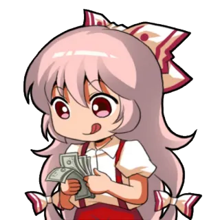 😋 8004b43e アニメ, ちび, お金, キャラクター, ドル, 可愛い whatsapp sticker