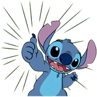 👍 007218a6 Stitch Lilo & Stitch mono, extraterrestre, disney, dibujos animados, pulgar arriba whatsapp sticker