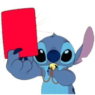 ❌ 14d1055e Stitch dibujo animado, Stitch, tarjeta roja, silbato, Disney whatsapp sticker