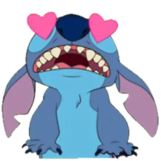 😍 4e869b2a Stitch lindo, alien, amor, corazón, Disney whatsapp sticker