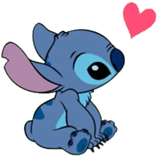 ❤ 6b65fc43 Stitch Dibujos animados, Lindo, Extraterrestre, Corazón, Disney whatsapp sticker