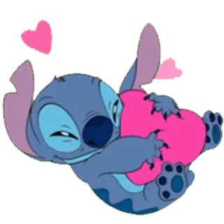 ❤ 8e0b5df0 Stitch lindo, disney, corazón, amor, dibujos animados whatsapp sticker