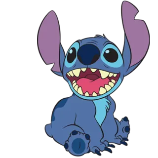 😃 96795e10 Stitch Lilo & Stitch dibujos animados, alienígena, azul, lindo, disney, animación whatsapp sticker
