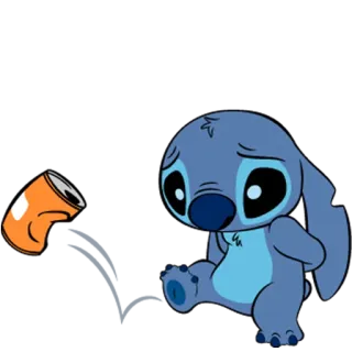 😔 9d6046a1 Stitch Lilo & Stitch triste, azul, lindo, alien whatsapp sticker