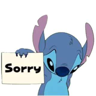 😔 a58bc985 Stitch Sorry Stitch, lo siento, dibujos animados, lindo, disculpa whatsapp sticker
