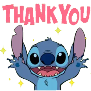 ☺️ e980278e Stitch THANK YOU gracias, stitch, lindo, disney, dibujos animados whatsapp sticker