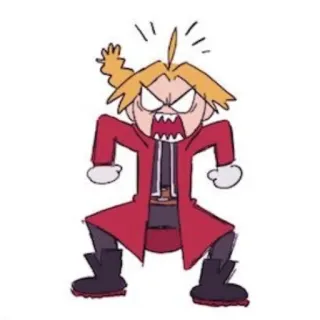 😡 46646bd0 Edward Elric Fullmetal Alchemist 动漫, 生气, 卡通, 角色, 爱力克, 钢之炼金术师 telegram sticker