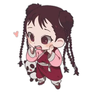 😍 6b75ba10 可爱, 卡通, 熊猫, 中国, 女孩, 角色, Q版, 卡哇伊 telegram sticker