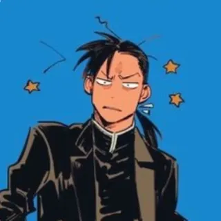 😩 a267c4ad Roy Mustang Fullmetal Alchemist 动漫, 漫画, 钢之炼金术师, 罗伊·马斯坦, 角色, 表情, 反应 telegram sticker